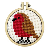 The Crafty Kit Company - Red Robin Mini Matchbox Christmas Cross Stitch Kit