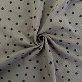 Grey Spot Double Gauze - Cotton Fabric - Oeko-Tex-Standard 100
