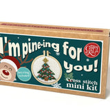The Crafty Kit Company - Christmas Tree Mini Matchbox Christmas Cross Stitch Kit