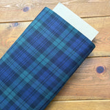 Black Watch Check - Navy & Green - Cotton Fabric