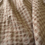 Bubble Gingham - Beige - Linen Fabric