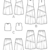 Closet Core - Azure Dress, Skirt + Top - Paper Sewing Pattern