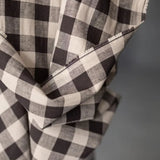 Gingham Cotton Linen Fabric - Liquorice