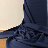 Cotton Interlock Jersey Fabric In Navy