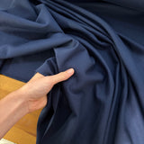 Cotton Interlock Jersey Fabric In Navy