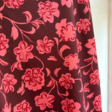 Cotton Satin Flower Fabric in Burgundy
