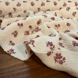 Dobby Double gauze - Peach Flowers - Cotton Fabric