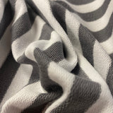 Grey Stripe French Terry - Cotton Jersey Fabric