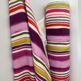 CLARKE & CLARKE - Aubergine Sunrise Stripe - Linen Fabric
