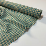 Mama Teal Check - Cotton Linen Fabric - Oeko-Tex Certified