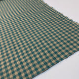 Mama Teal Check - Cotton Linen Fabric - Oeko-Tex Certified
