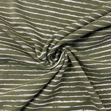 Khaki Crayon Stripe - Jersey Fabric - Oeko-Tex-Standard 100 Certified