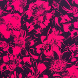 Bright Pink Big Flowers - Viscose Fabric