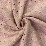 Pink Floral Embroidered - Double Gauze - Cotton Fabric