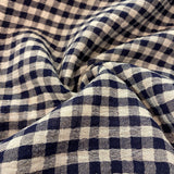 Navy Check Double Sided - Double Gauze - Cotton Fabric