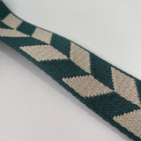 36mm Herringbone - Green/Natural - Webbing