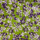 Purple on Lime - Cotton Lawn Fabric