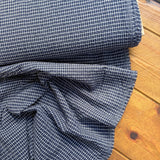 Mini Window Pane Check - Navy - Cotton Seersucker Fabric