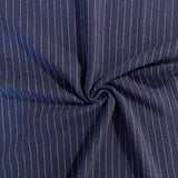 Linen Viscose Fabric - Navy Pinstripe