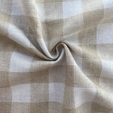 Natural Check Stitch - Cotton Linen Fabric