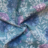 Teal Leaf Ripple Cloth- Cotton Fabric