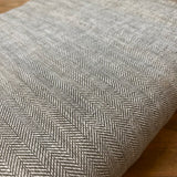 Yarn Dyed Twill Stripe - Taupe -  Cotton Linen Blend Fabric