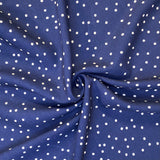 Navy Polka Dot - Viscose Fabric