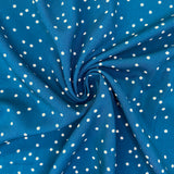 Teal Polka Dot - Viscose Fabric