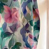 Viscose Radiance Digital Flowers In Blue