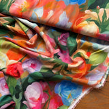 Viscose Radiance Digital Flowers In Multicolour