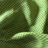 Yarn Dyed Washed Linen  - Avocado Gingham