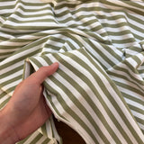 Yarn Dyed Striped Jersey Fabric In Soft Green
