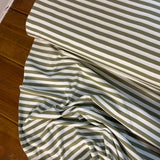 Yarn Dyed Striped Jersey Fabric In Soft Green