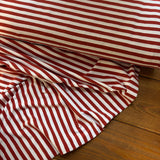 Yarn Dyed Striped Jersey Fabric In Brick