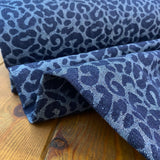Animal Jacquard - Dark Blue - Denim Fabric
