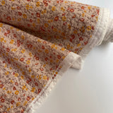 buy orange floral seersucker cotton fabric