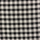 Black and White Gingham Seersucker - Viscose Fabric