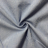Blue and White Stripe Seersucker - Cotton Fabric