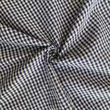 Seersucker Cotton Fabric - Dark Blue Gingham