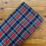 Brushed Cotton Checks - Red & Navy - Cotton Fabric - Oeko-Tex Standard 100