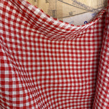 Red Bubble Gingham - Linen Fabric