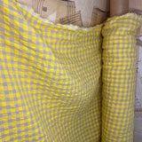 Yellow Bubble Gingham - Linen Fabric