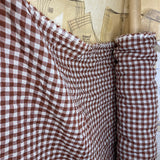 Rust Bubble Gingham - Linen Fabric