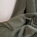 Chenille Jacquard Fabric in Army Green