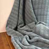 Chenille Jacquard Fabric in Misty Blue