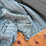 Chenille Jacquard Fabric in Misty Blue