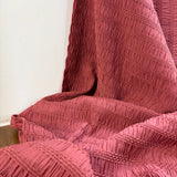 Chenille Jacquard Fabric in Rouge
