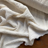 Chenille Jacquard Fabric in Ecru