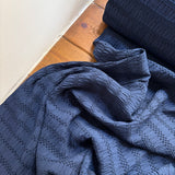 Chenille Jacquard Fabric in Navy