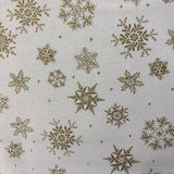 Gold Snowflakes - Christmas Cotton Fabric